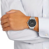 Hugo Boss Jet Black Dial Silver Steel Strap Watch for Men - 1513383
