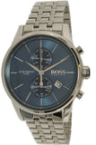 Hugo Boss Jet Blue Dial Silver Steel Strap Watch for Men - 1513384