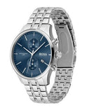 Hugo Boss Jet Blue Dial Silver Steel Strap Watch for Men - 1513384