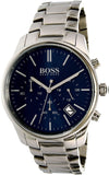 Hugo Boss Commander Blue Dial Silver Steel Strap Watch for Men - 1513434