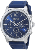 Hugo Boss Professional Chronograph Blue Dial Blue Silicone Strap Watch for Men - 1513526