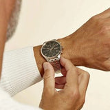 Hugo Boss Associate Chronograph Black Dial Two Tone Steel Strap Watch for Men - 1513840