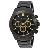 Hugo Boss Ikon Black Dial Black Steel Strap Watch for Men - 1513278