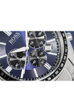 Hugo Boss Chronograph Driver Blue Dial Silver Steel Strap Watch for Men - 1513081