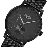 Hugo Boss Oxygen Black Dial Black Mesh Bracelet Watch for Men - 1513636