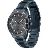 Hugo Boss Santiago Grey Dial Blue Steel Strap Watch for Men - 1513865