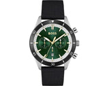 Hugo Boss Santiago Green Dial Black Nylon Strap Watch for Men - 1513936