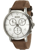 Hugo Boss Spirit White Dial Brown Nylon Strap Watch for Men - 1513690