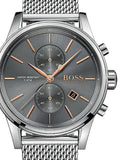 Hugo Boss Jet Chronograph Grey Dial Silver Mesh Bracelet Watch for Men - 1513440