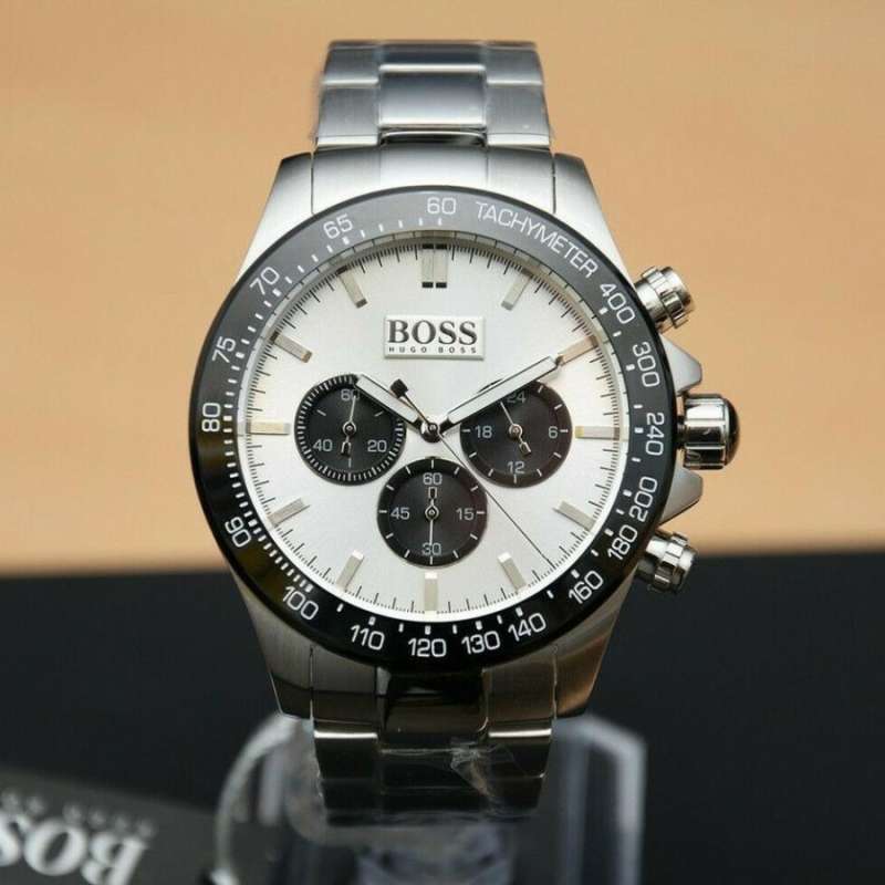 Hugo Boss Ikon White Dial Silver Steel Strap Watch for Men - 1512964