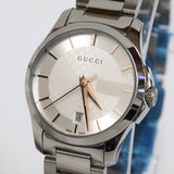 Gucci G Timeless Silver Dial Silver Steel Strap Watch For Women - YA126523
