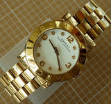 Marc Jacobs Amy White Dial Gold Stainless Steel Strap Watch for Women - MBM3056