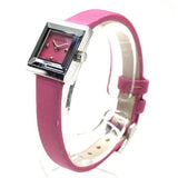 Gucci G-Frame Square Fuchsia Mother of Pearl Dial Fuchsia Leather Strap Watch For Women - YA128533