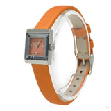 Gucci G-Frame Square Mother of Pearl Orange Dial Orange Leather Strap Watch For Women - YA128532