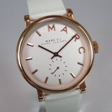 Marc Jacobs Baker White Dial White Leather Strap Watch for Women - MBM1283