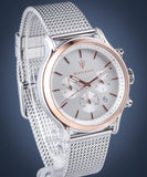 Maserati Epoca White Dial Chronograph Silver Mesh Bracelet Watch For Men - R8873618009