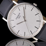 Tissot T Classic Everytime Large White Dial Black Leather Strap Watch For Men - T109.610.16.031.00