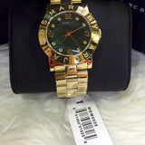 Marc Jacobs Amy Green Gold Stainless Steel Strap Watch for Women - MBM8609