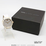 Marc Jacobs Lidia Stripe White Dial White Leather Strap Watch for Women - MBM1164