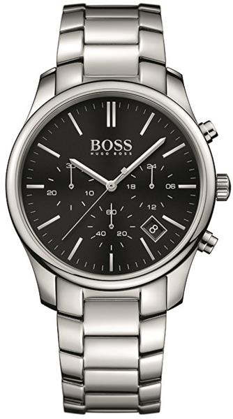 Hugo Boss Commander Black Dial Silver Steel Strap Watch for Men
