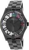 Marc Jacobs Henry Black Skeleton Dial Black Silver Stainless Steel Strap Watch for Women - MBM3265