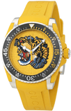 Gucci Dive Tiger Yellow Dial Yellow Rubber Strap Watch For Men - YA136317