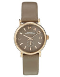 Marc Jacobs Baker Grey Dial Grey Leather Strap Watch for Women - MBM1318