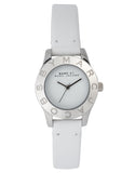 Marc Jacobs Mini Blade White Dial White Leather Strap Watch for Women - MBM1206