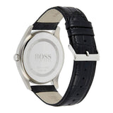 Hugo Boss Jackson Black Dial Black Leather Strap Watch for Men - 1513369