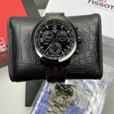 Tissot PRC 200 Chronograph Black Dial Black Steel Strap Watch For Men - T114.417.33.057.00