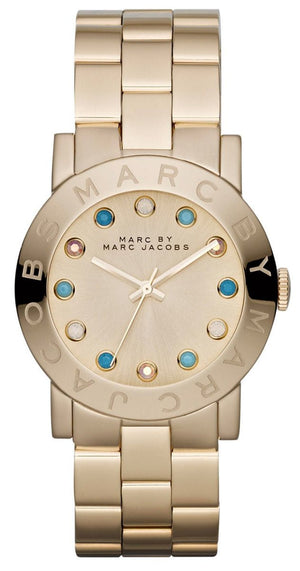 Marc Jacobs Amy Dexter Gold Dial Gold Stainless Steel Strap Watch for Women - MBM3215