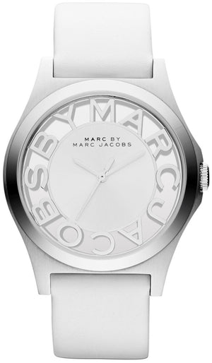 Marc Jacobs Henry Skeleton White Dial White Leather Strap Watch for Women - MBM1241