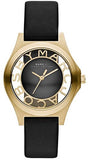 Marc Jacobs Henry Black Skeleton Dial Black Leather Strap Watch for Women - MBM1340