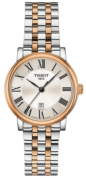 Tissot Carson Premium Lady Silver Dial Two Tone Steel Strap Watch For Women - T122.210.22.033.01