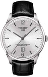 Tissot Chemin Des Tourelles Powermatic 80 Silver Dial Black Leather Strap Watch For Men - T099.407.16.037.00