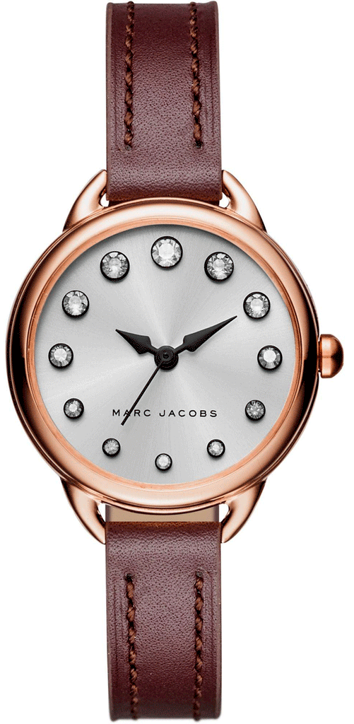 Marc Jacobs Betty White Dial Brown Leather Strap Watch for Women