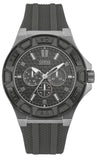 Guess Force Grey Dial Grey Rubber Strap Watch For Men - W0674G8