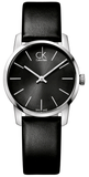 Calvin Klein City Black Dial Black Leather Strap Watch For Women - K2G23107