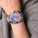 Guess Confetti Multicolored Dial Silver Steel Strap Watch For Women - W0774L1