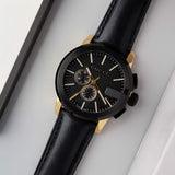 Gucci G Chrono Black Dial Black Leather Strap Watch For Men - YA101203