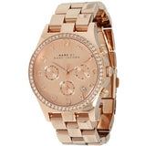 Marc Jacobs Henry Chronograph Rose Gold Dial Stainless Steel Strap Watch for Women - MBM3118