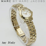 Marc Jacobs Amy Dinky White Dial Gold Stainless Steel Strap Watch for Women - MBM3226