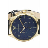 Emporio Armani Chronograph Midnight Blue Dial Blue Leather Strap Watch For Men - AR1862