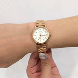 Marc Jacobs Baker White Dial Rose Gold Stainless Steel Watch for Women - MBM3248