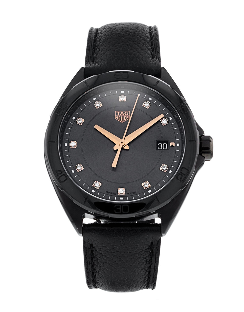 Tag heuer women's on sale leather strap watch