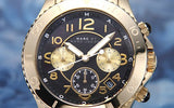 Marc Jacobs Rock Black Dial Gold Stainless Steel Strap Watch for Women - MBM3253