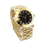 Marc Jacobs Amy Glitz Black Dial Gold Stainless Steel Strap Watch for Women - MBM3334