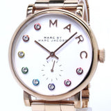 Marc Jacobs Baker White Dial Rose Gold Stainless Steel Strap Watch for Women - MBM3441