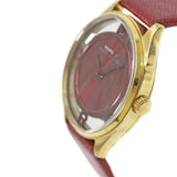 Marc Jacobs Tether Red Transparent Red Leather Strap Watch for Women - MBM1377