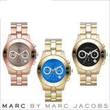 Marc Jacobs Blade Blue Dial Gold Stainless Steel Strap Watch for Women - MBM3307